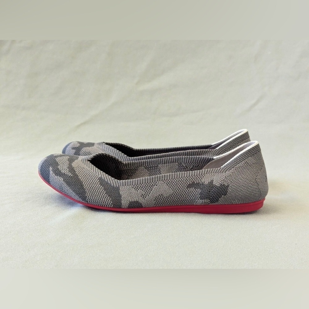Rothy’s The Loafer Round Toe Flats Gray Botanicamo Camo Slip-on Shoes Sz 6.5
